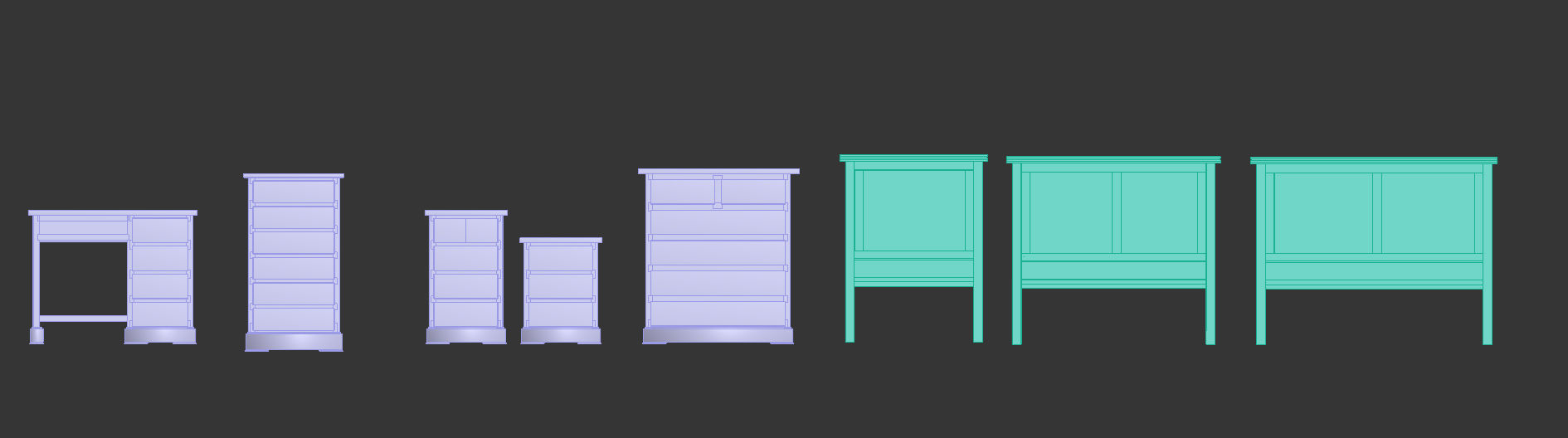 Furniture set modern 3D model_2