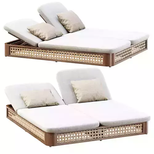 Sofia Rattan Double Chaise Lounge 