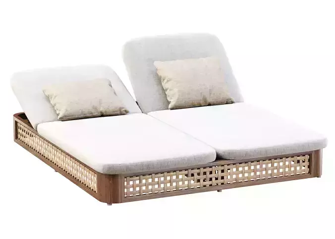 Sofia Rattan Double Chaise Lounge 