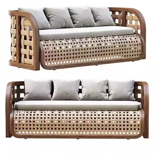 Sofia Rattan Garden Bench 