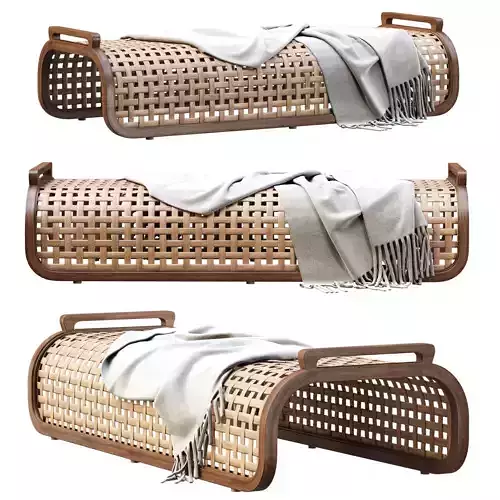 Sofia Rattan Ottoman 