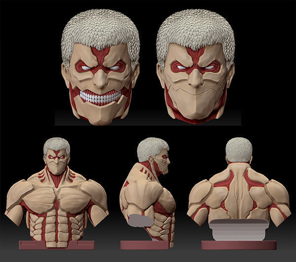 TITAN BLINDADO RAINER BUSTO - ATTACK ON TITAN 3D print model_2