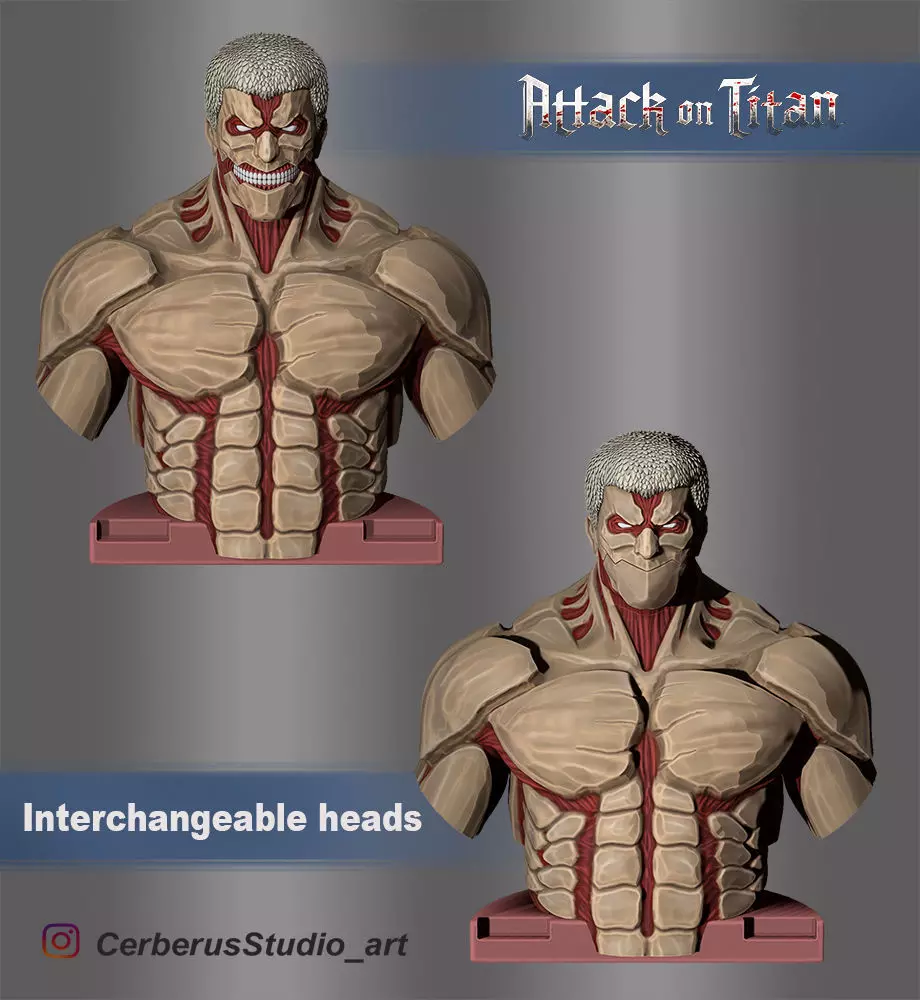 TITAN BLINDADO RAINER BUSTO - ATTACK ON TITAN 3D print model_0