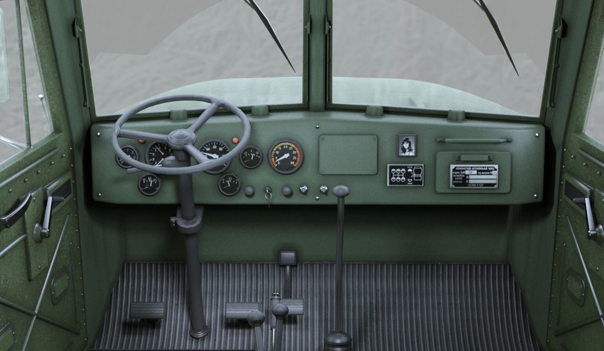 KRAZ-255 soviet military truck 3D model_14