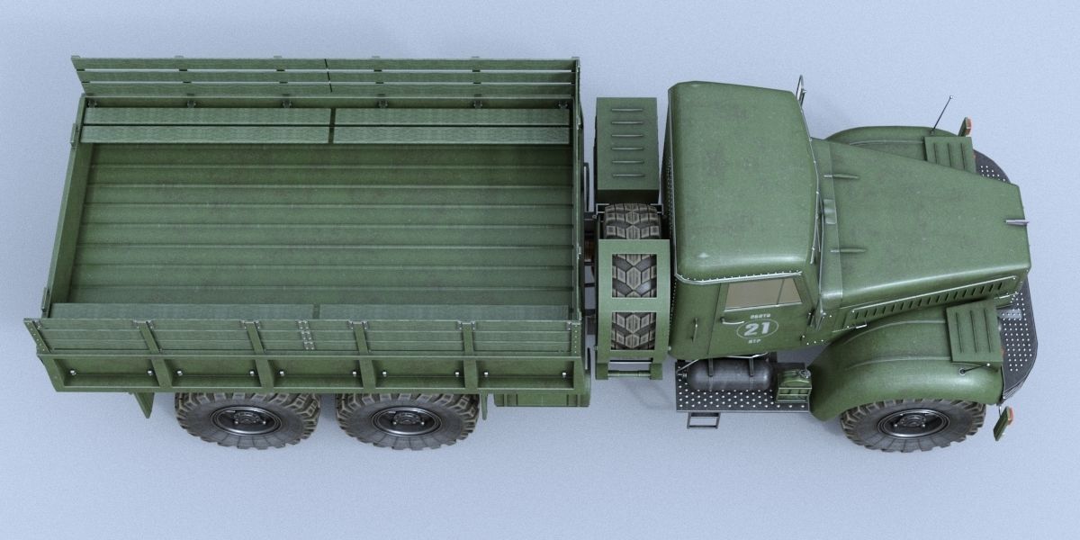 KRAZ-255 soviet military truck 3D model_5