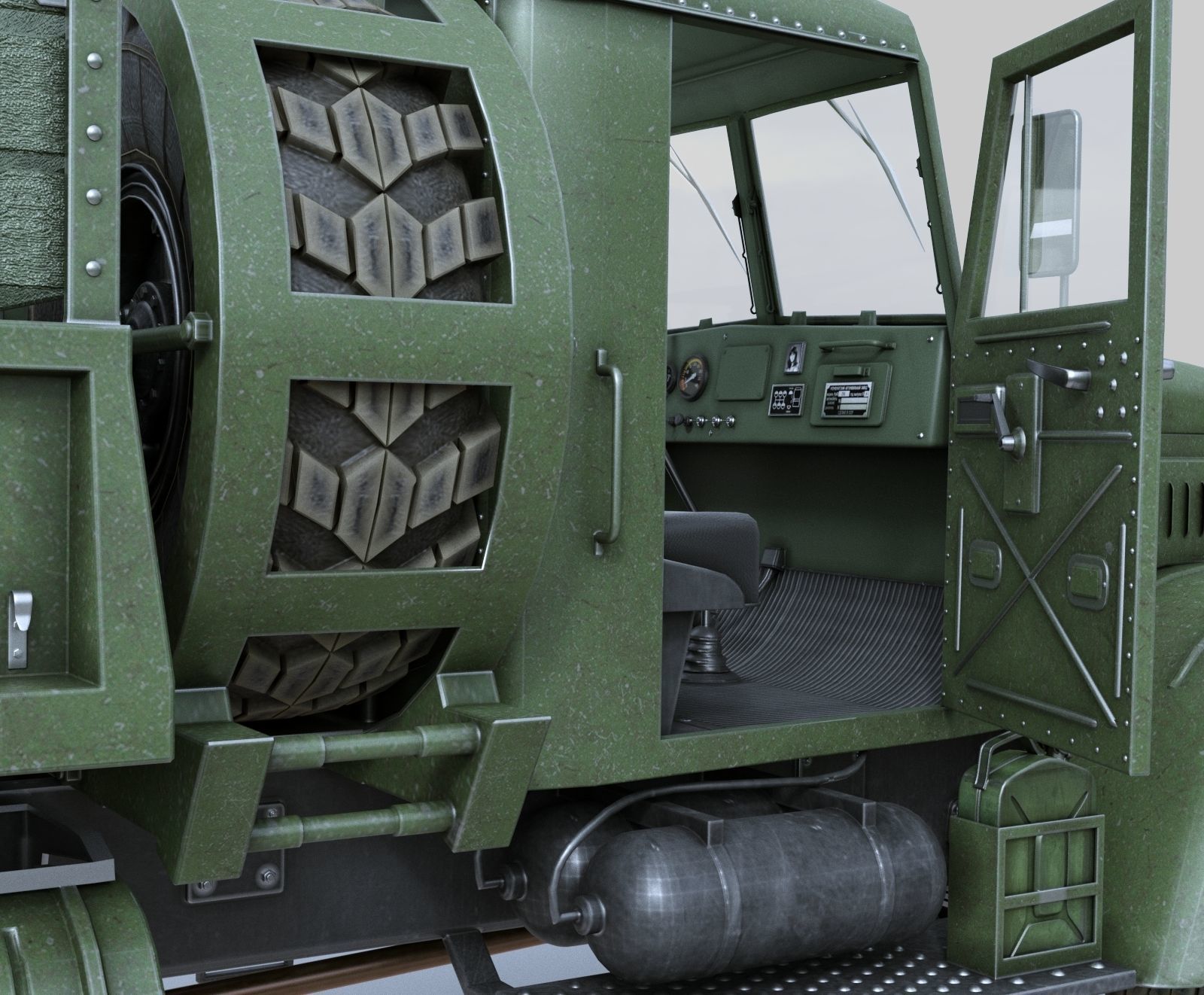 KRAZ-255 soviet military truck 3D model_13