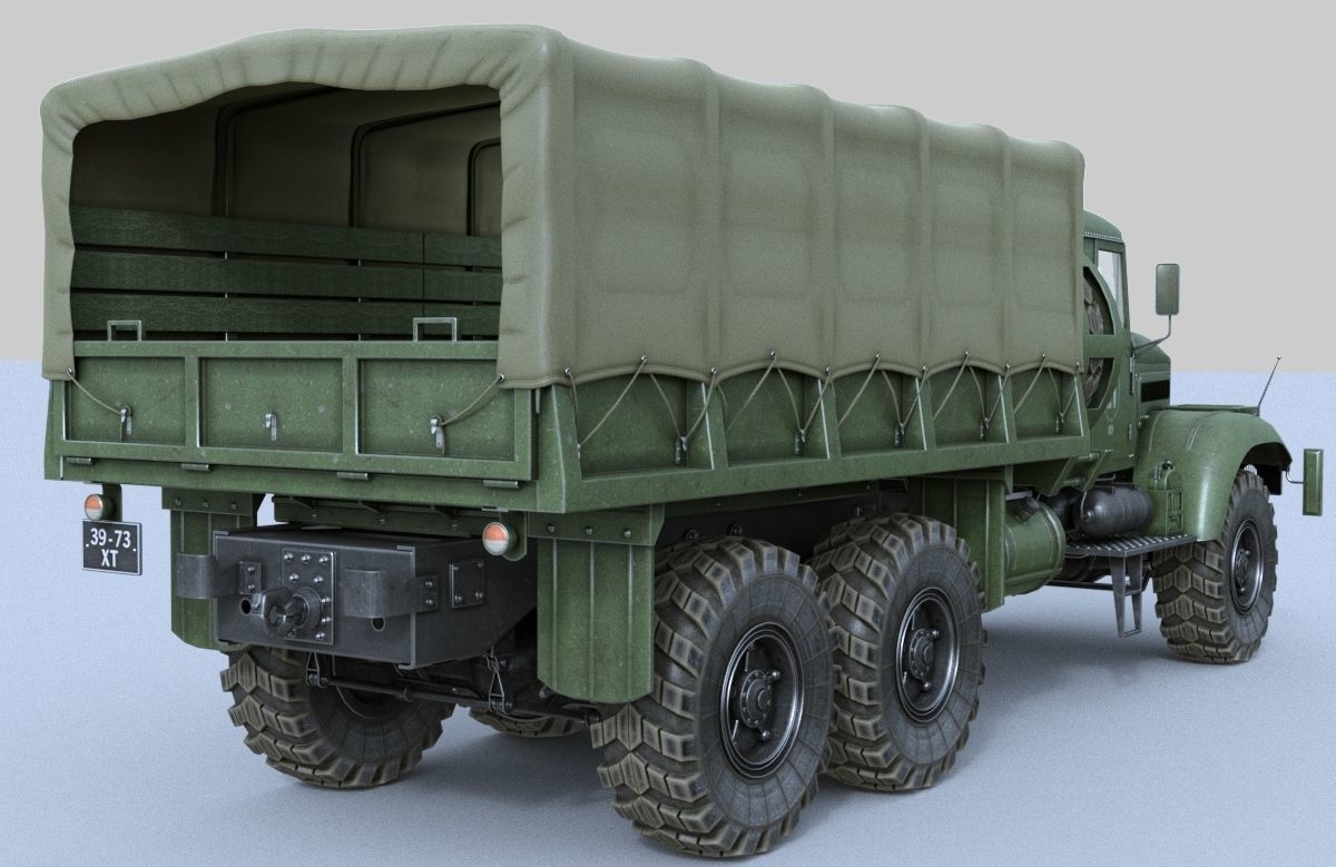 KRAZ-255 soviet military truck 3D model_4