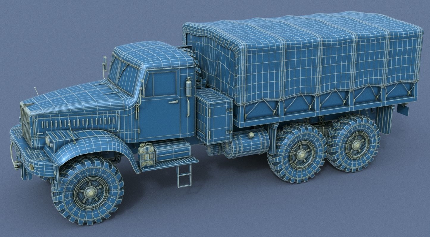 KRAZ-255 soviet military truck 3D model_21