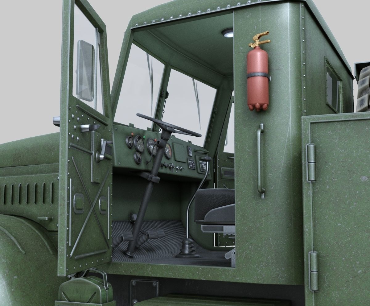 KRAZ-255 soviet military truck 3D model_12