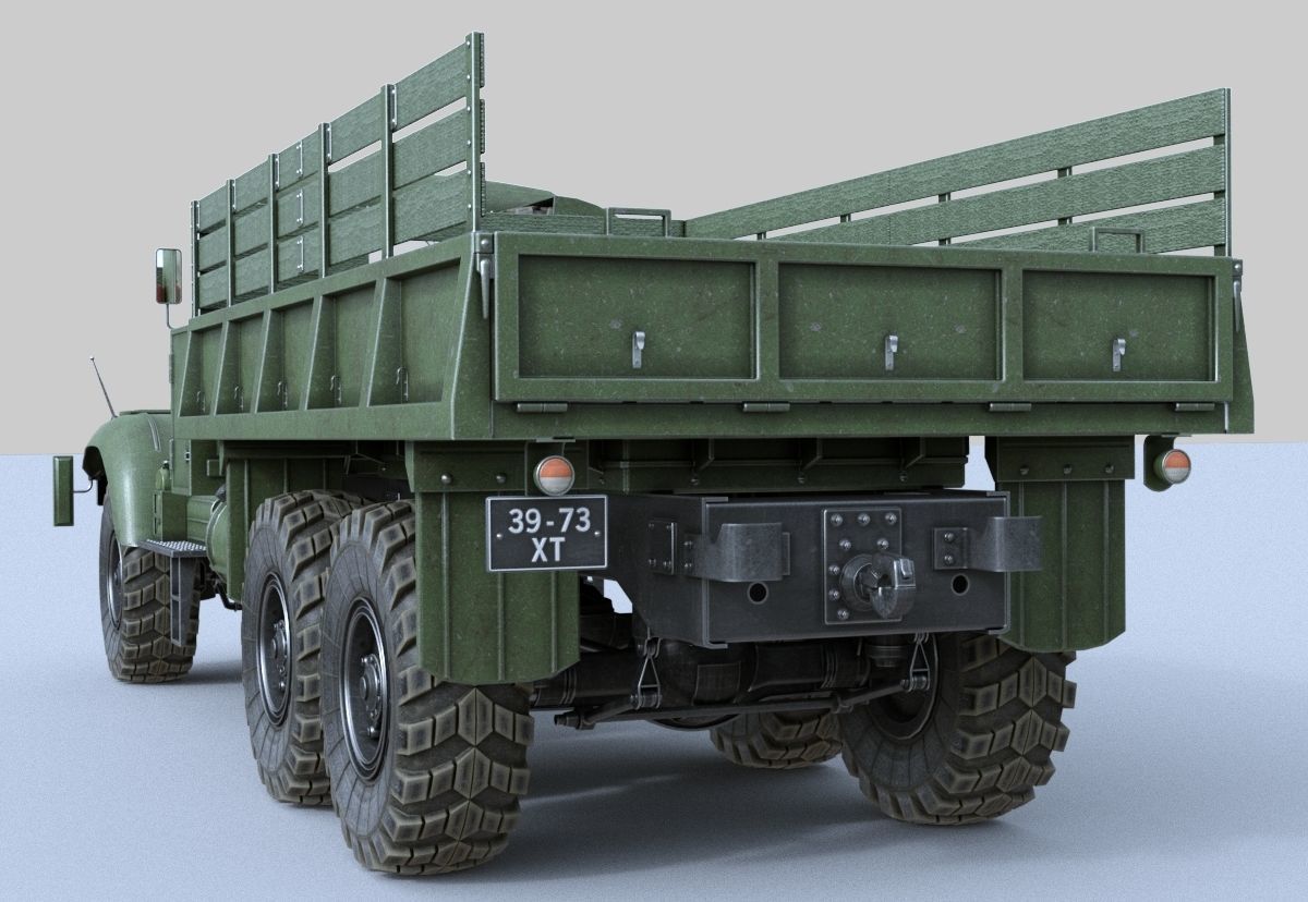 KRAZ-255 soviet military truck 3D model_7