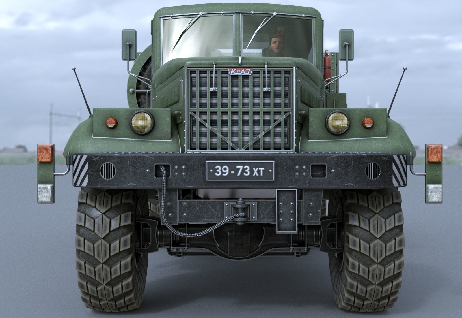 KRAZ-255 soviet military truck 3D model_2