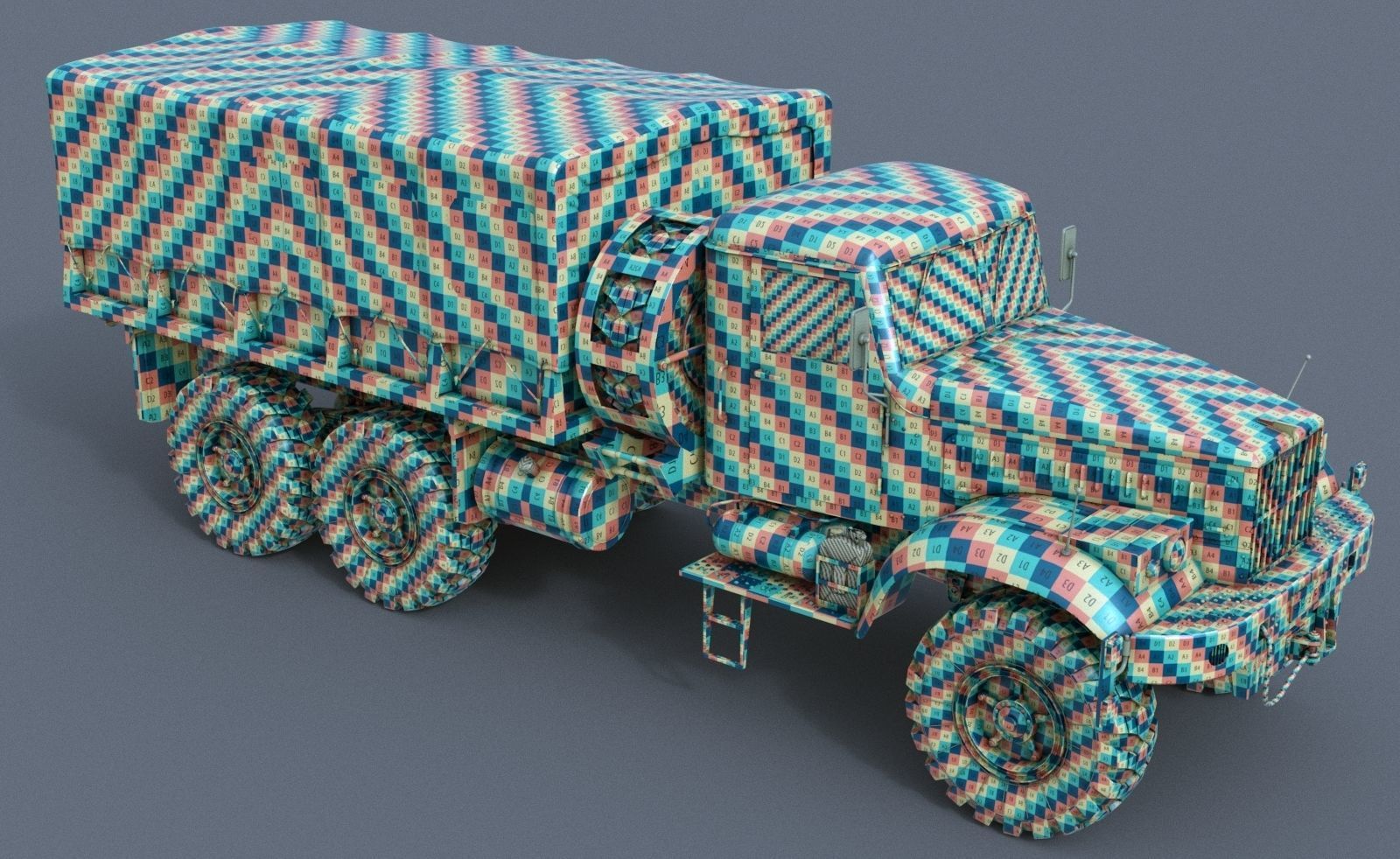 KRAZ-255 soviet military truck 3D model_19
