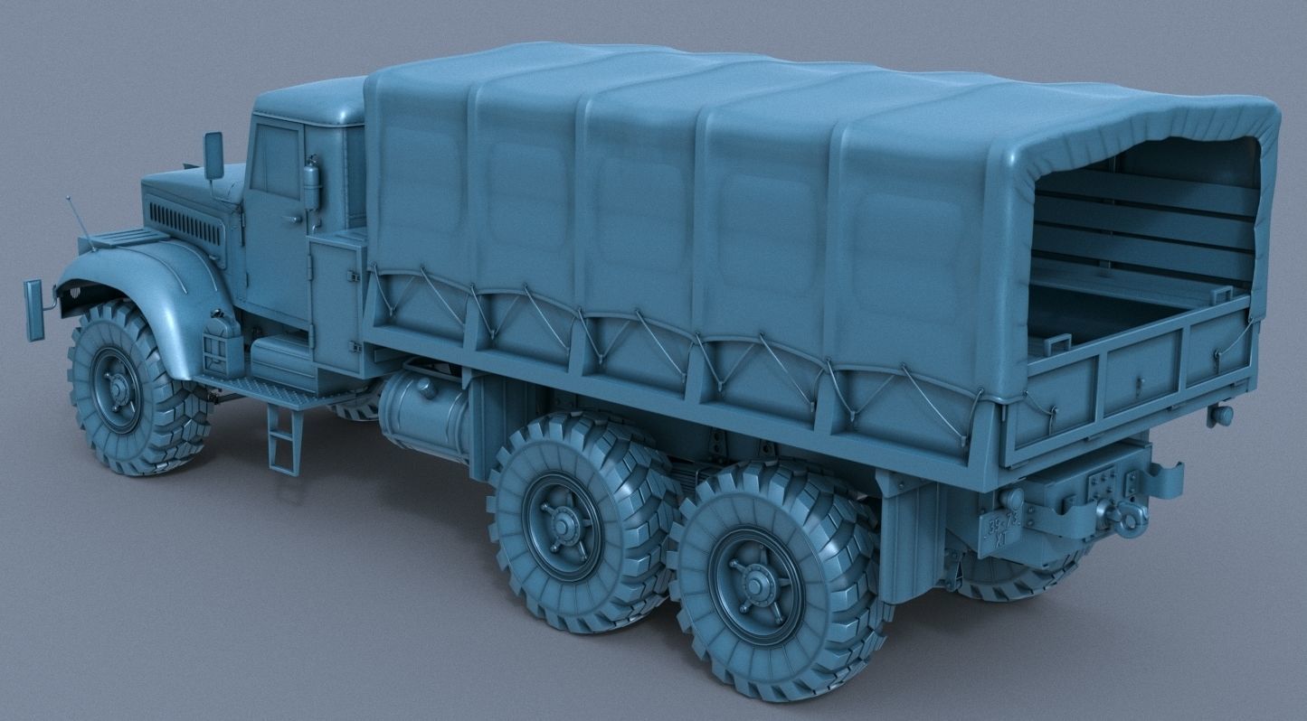KRAZ-255 soviet military truck 3D model_17