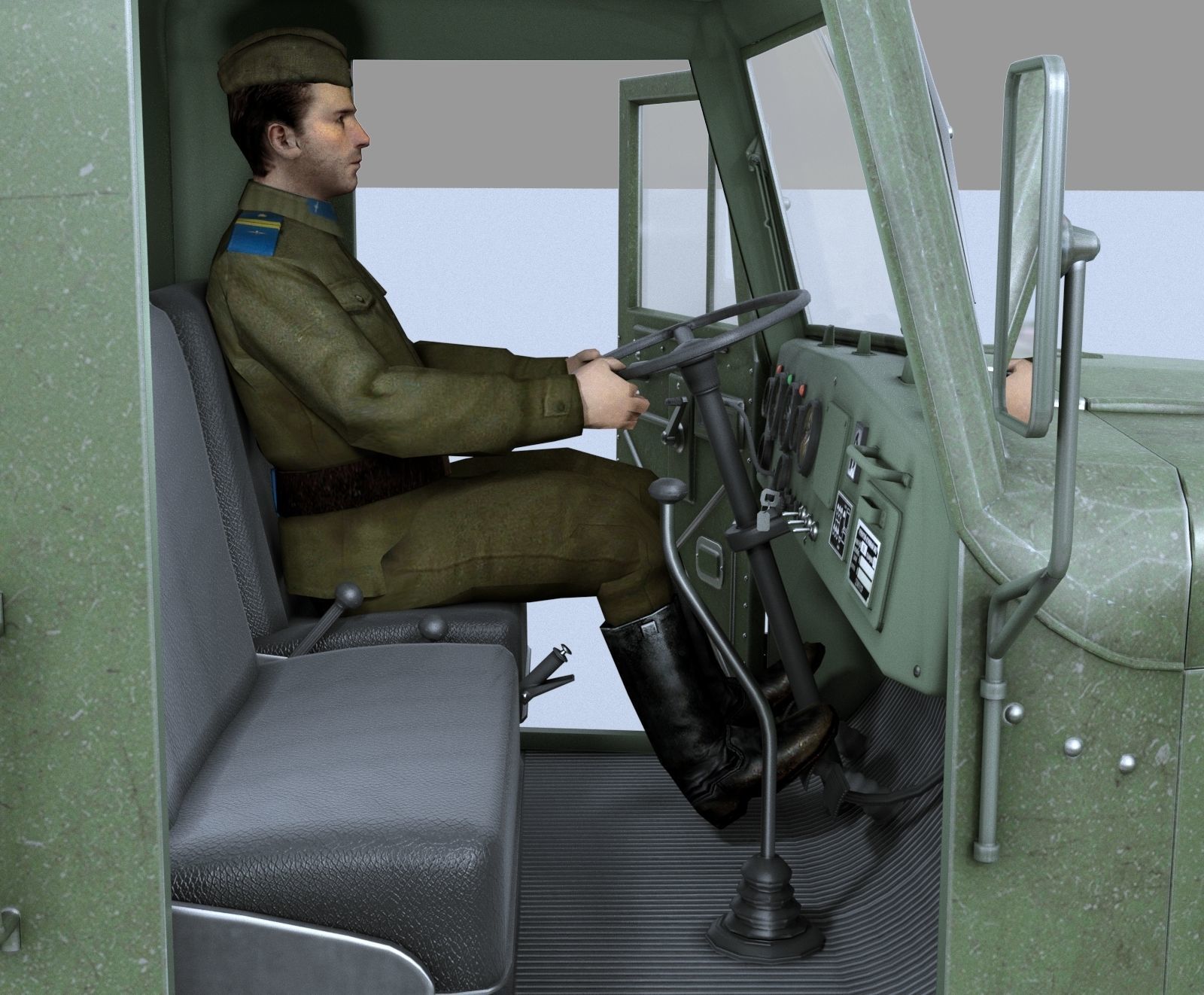 KRAZ-255 soviet military truck 3D model_15