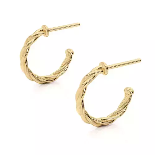 Earrings rope studs printable 3d model