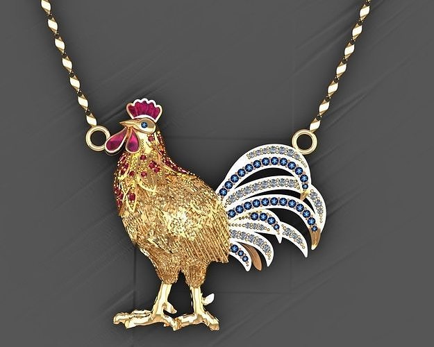  pendant rooster 3D print model
