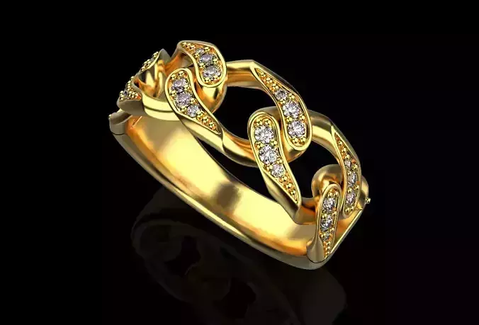 Diamond Cuban Ring