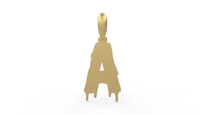 Initial Letters Pendant Melted Monster A 3D print model