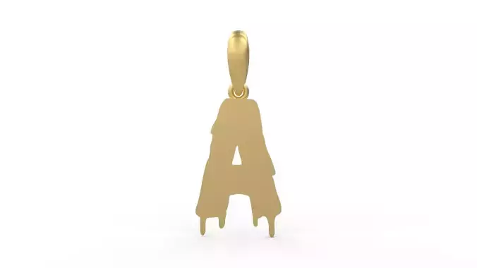 Initial Letters Pendant Melted Monster A