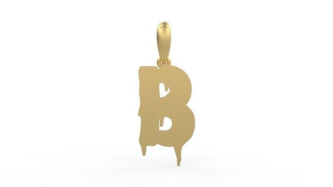 Initial Letters Pendant Melted Monster B 3D print model