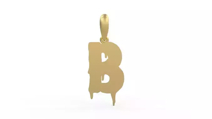 Initial Letters Pendant Melted Monster B
