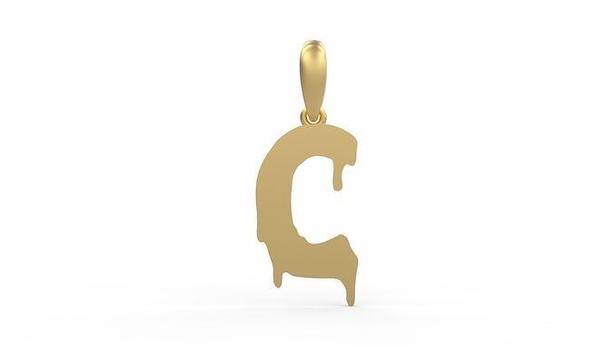 Initial Letters Pendant Melted Monster C 3D print model