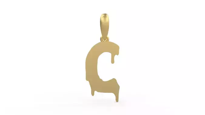 Initial Letters Pendant Melted Monster C