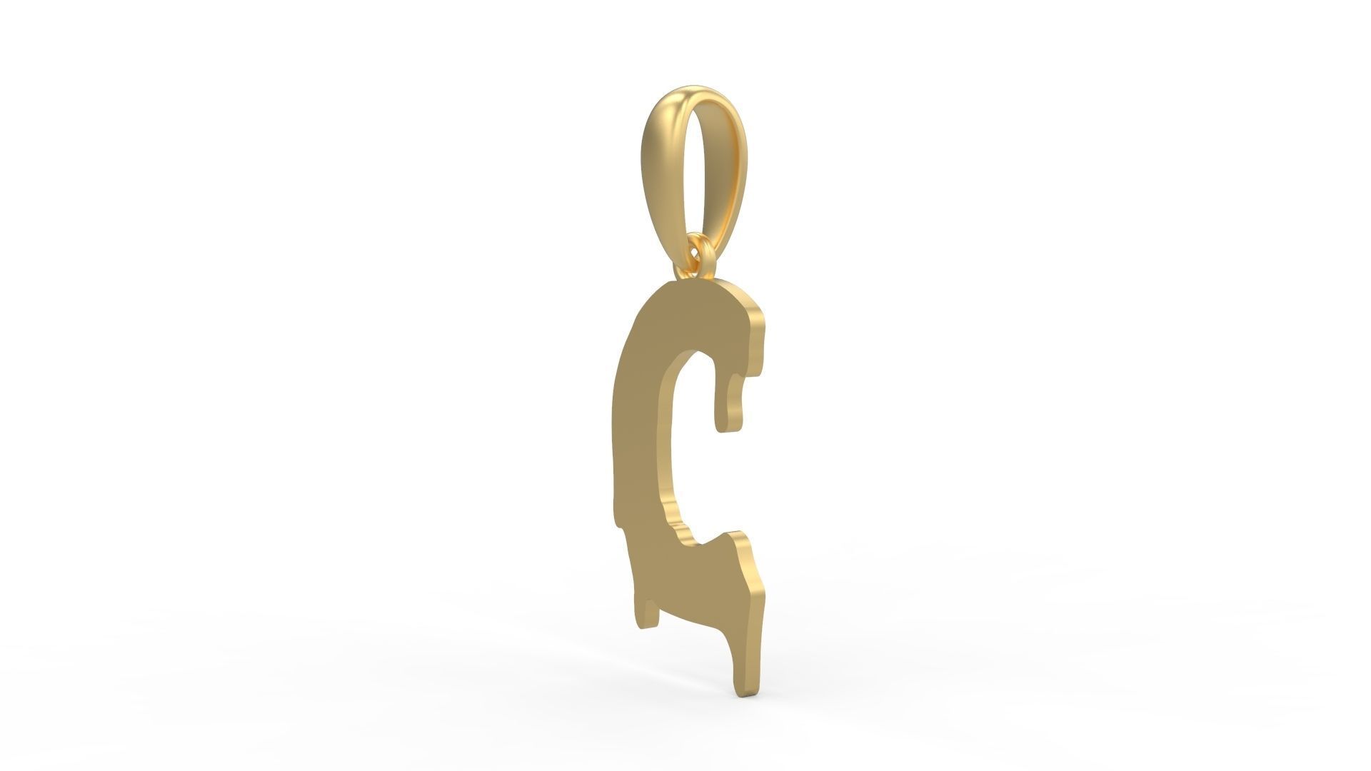 Initial Letters Pendant Melted Monster C 3D print model_1