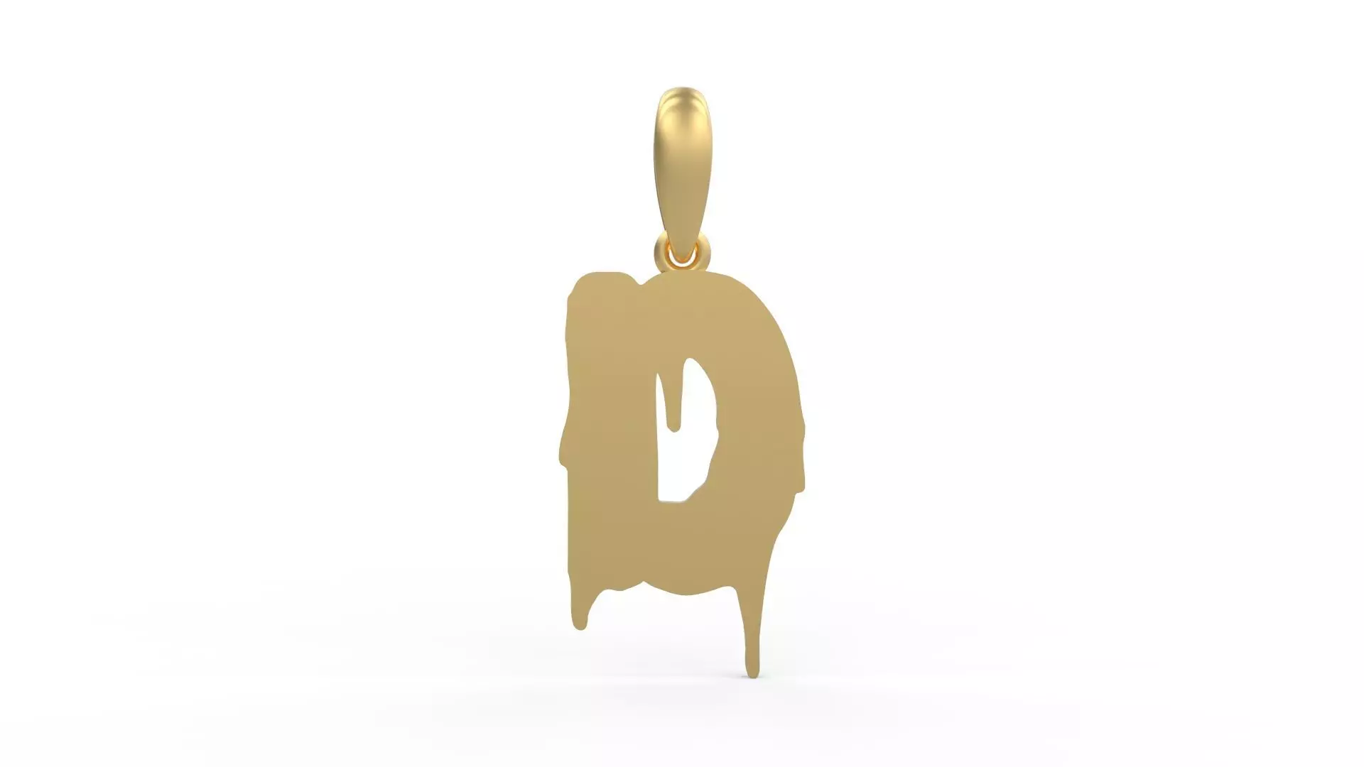 Initial Letters Pendant Melted Monster D 3D print model_0