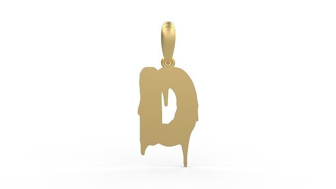 Initial Letters Pendant Melted Monster D 3D print model