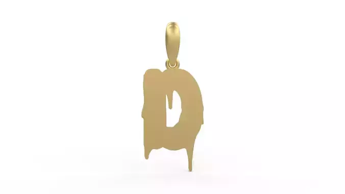 Initial Letters Pendant Melted Monster D