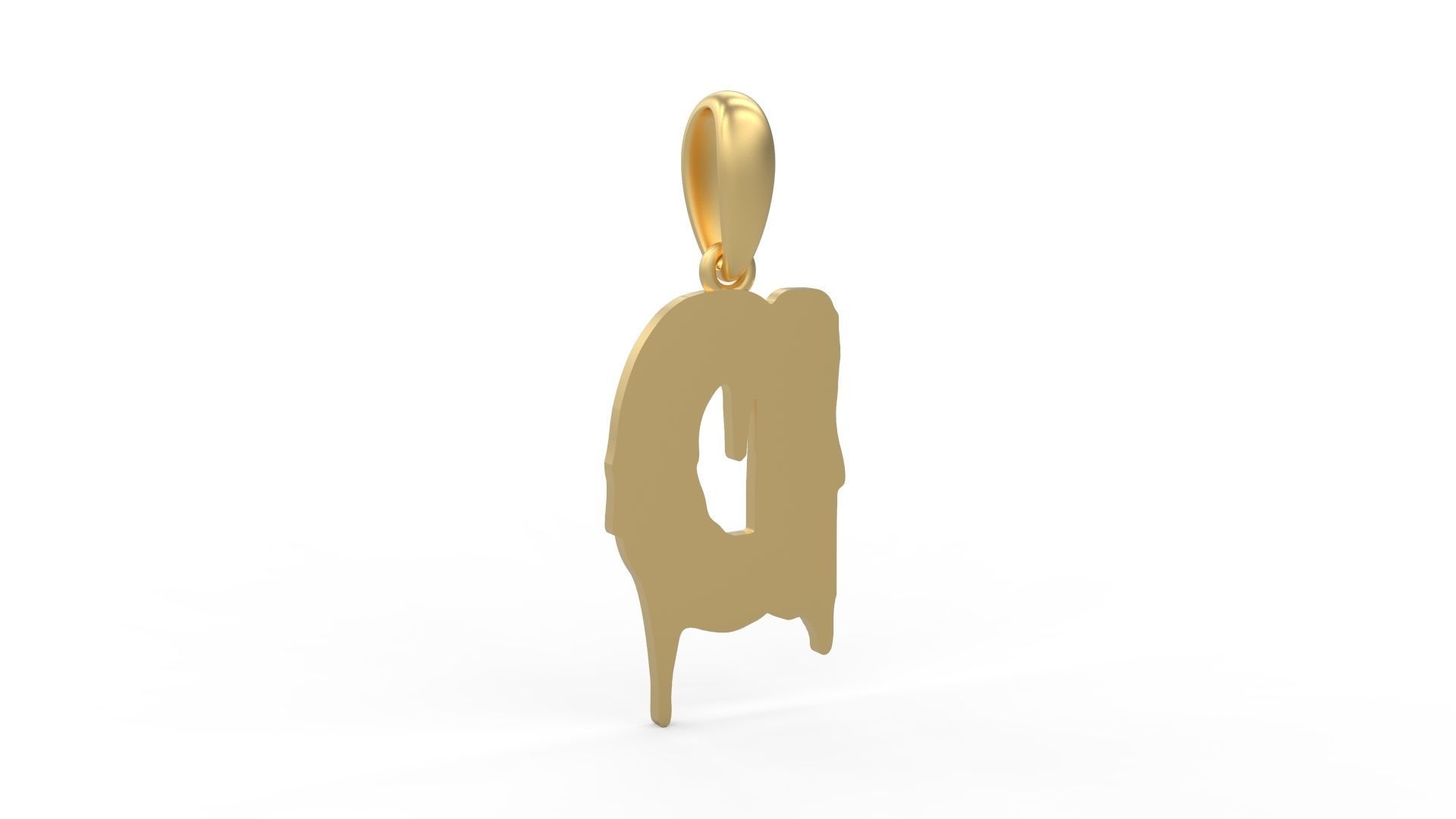Initial Letters Pendant Melted Monster D 3D print model_3