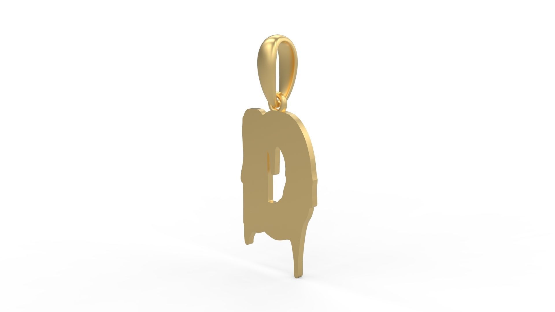 Initial Letters Pendant Melted Monster D 3D print model_1