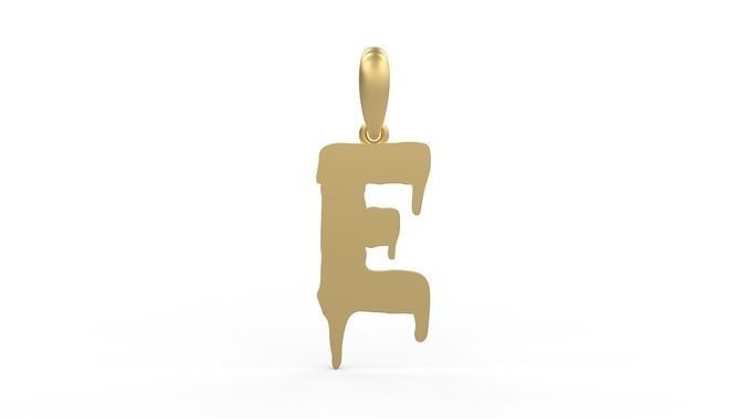 Initial Letters Pendant Melted Monster E 3D print model