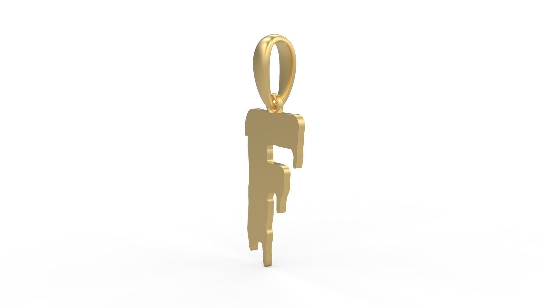 Initial Letters Pendant Melted Monster F 3D print model_1