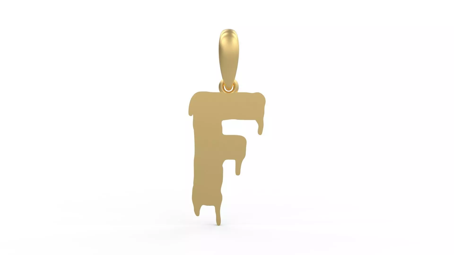 Initial Letters Pendant Melted Monster F 3D print model_0