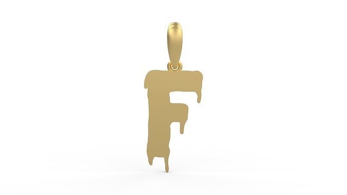 Initial Letters Pendant Melted Monster F 3D print model