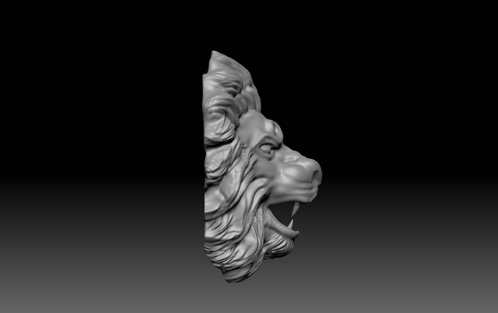 lion face 3D print model_4