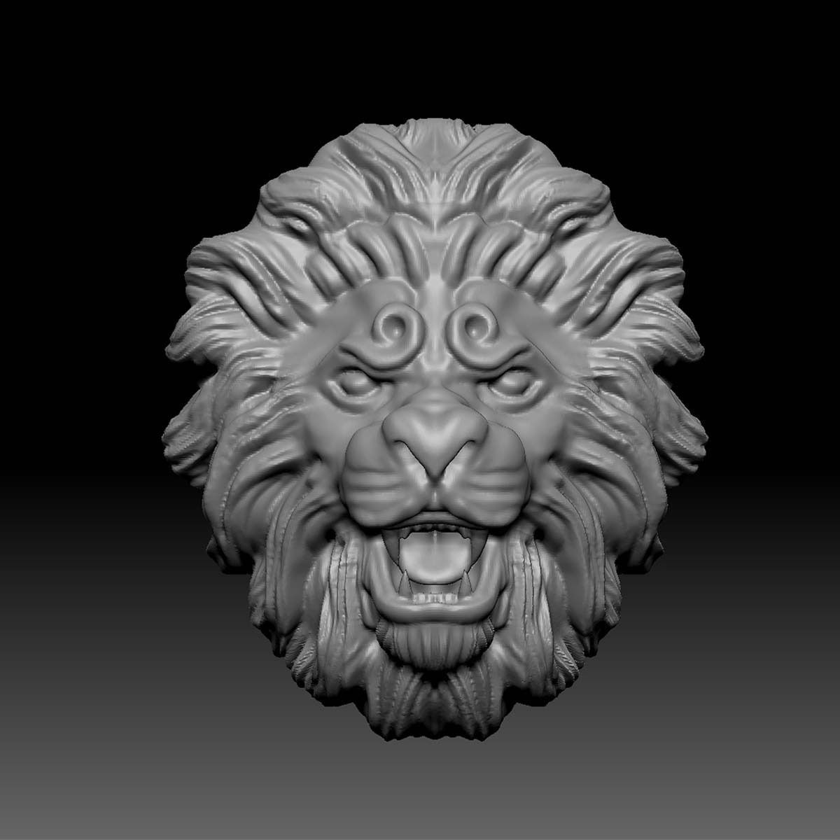 lion face 3D print model_1