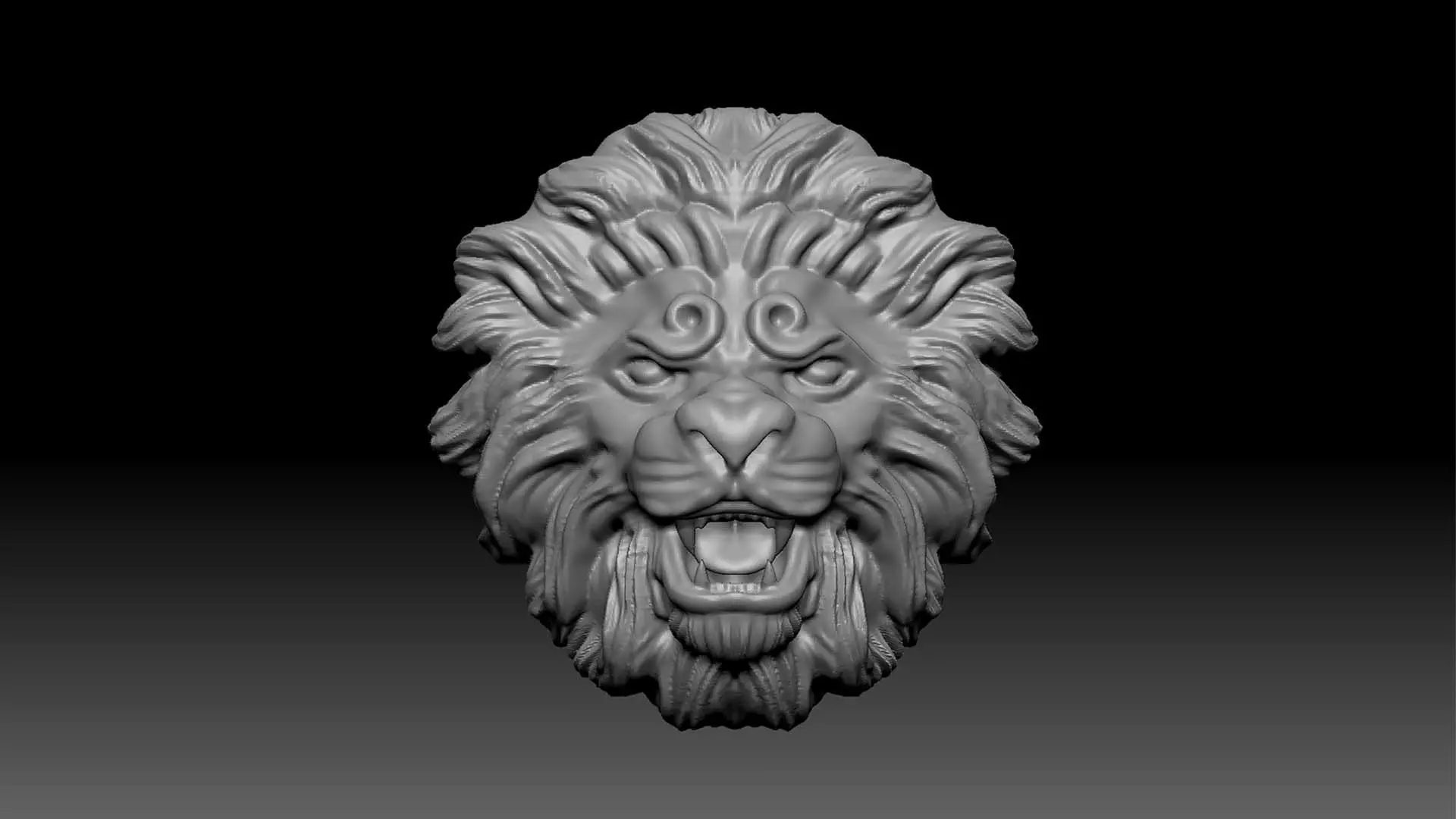 lion face 3D print model_0