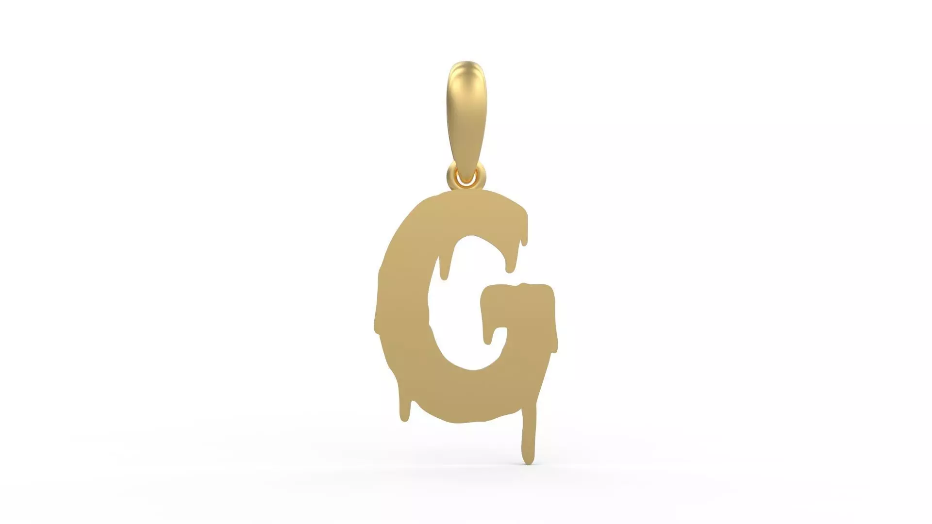 Initial Letters Pendant Melted Monster G 3D print model