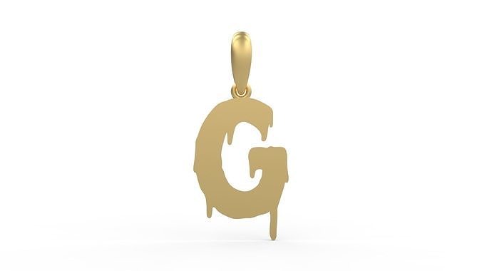 Initial Letters Pendant Melted Monster G 3D print model