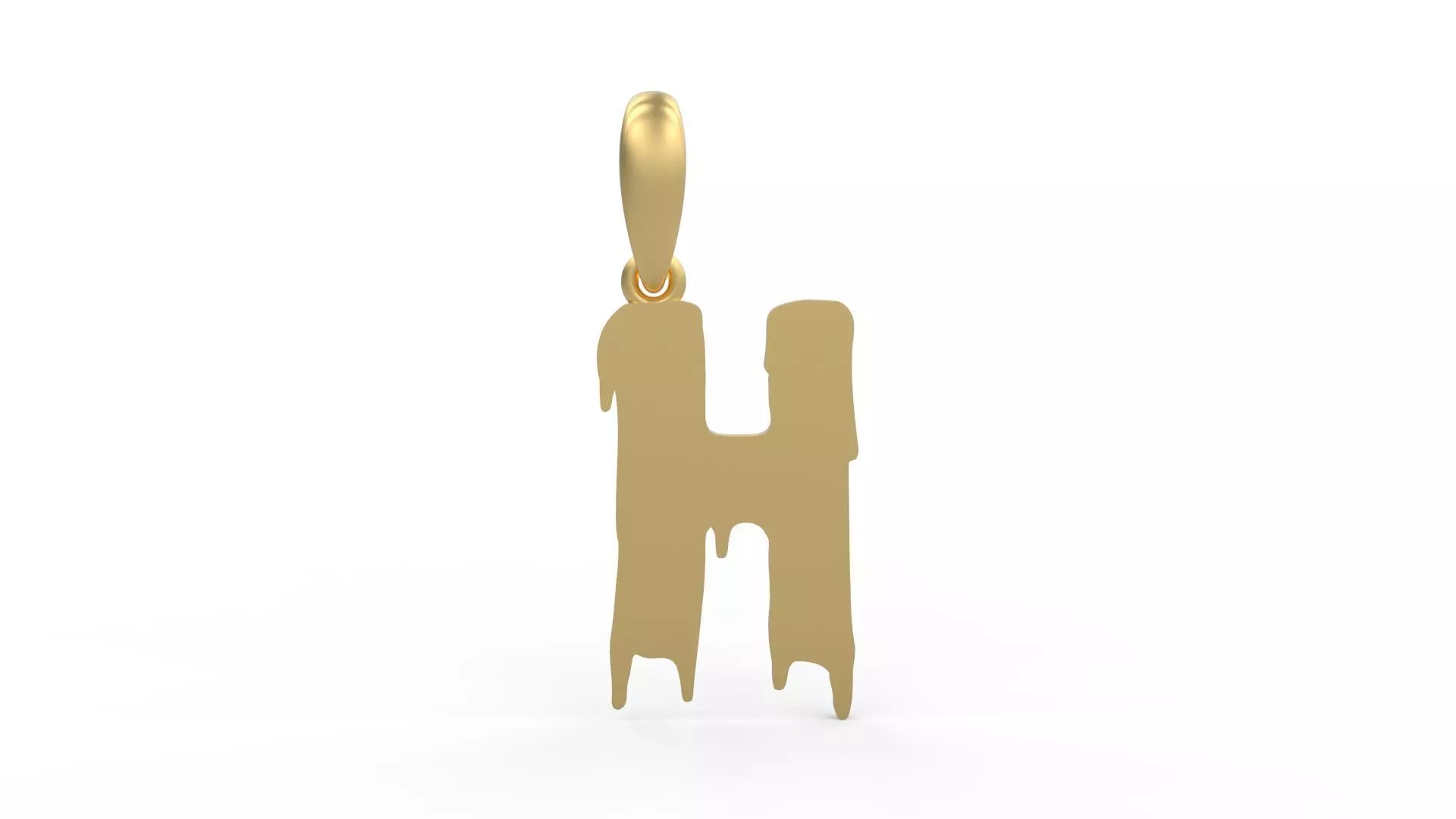 Initial Letters Pendant Melted Monster H 3D print model_0