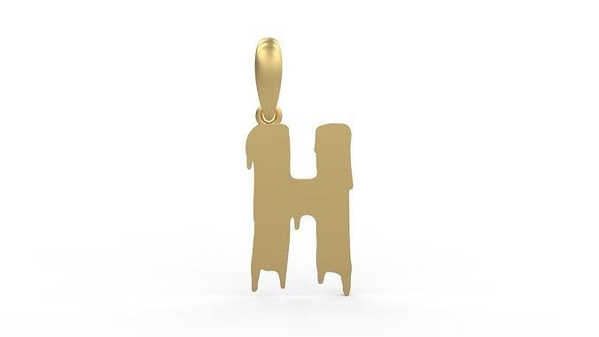 Initial Letters Pendant Melted Monster H 3D print model