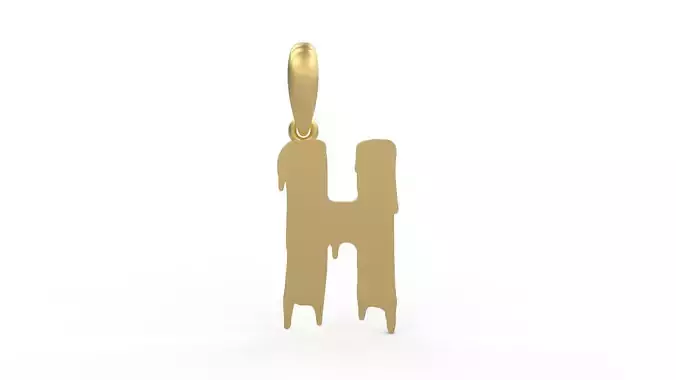 Initial Letters Pendant Melted Monster H