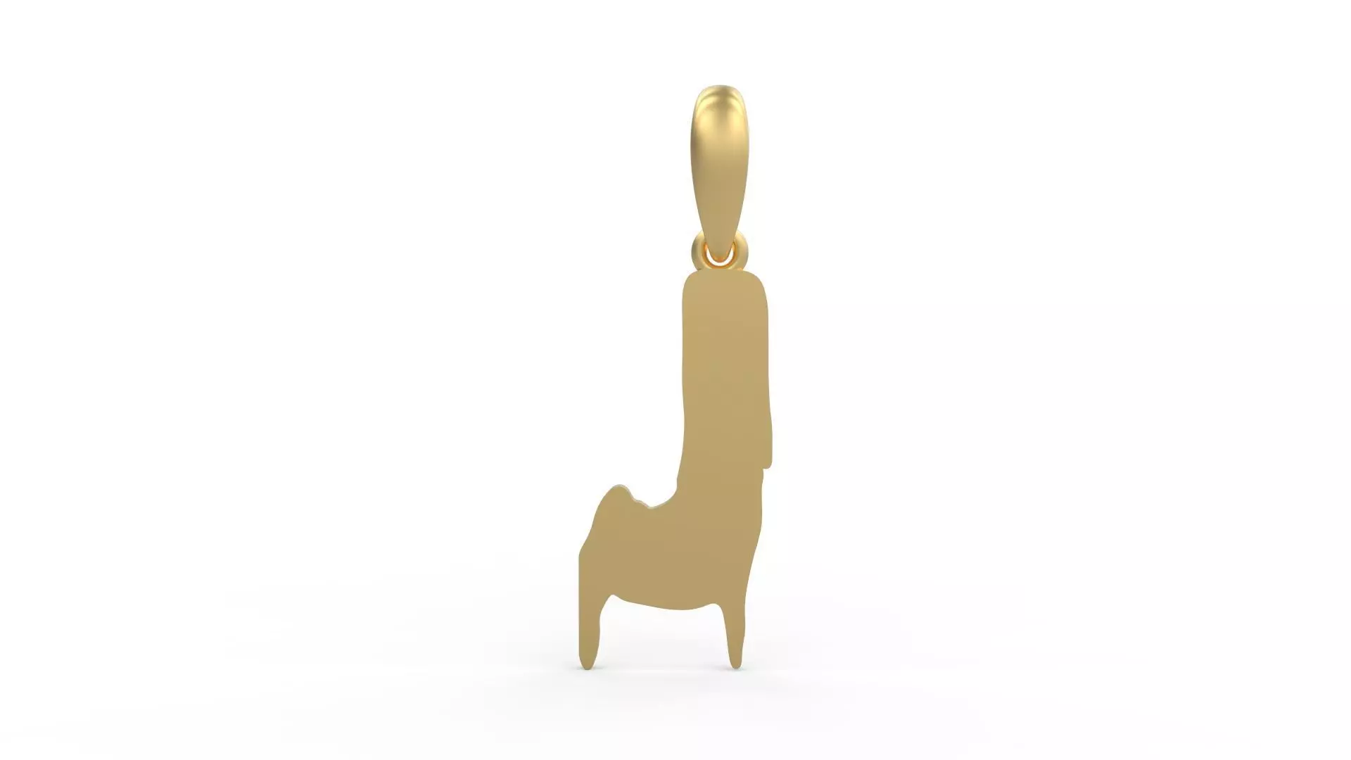 Initial Letters Pendant Melted Monster J 3D print model