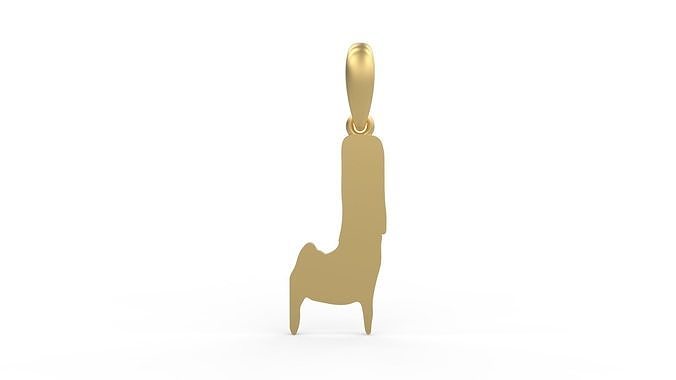 Initial Letters Pendant Melted Monster J 3D print model
