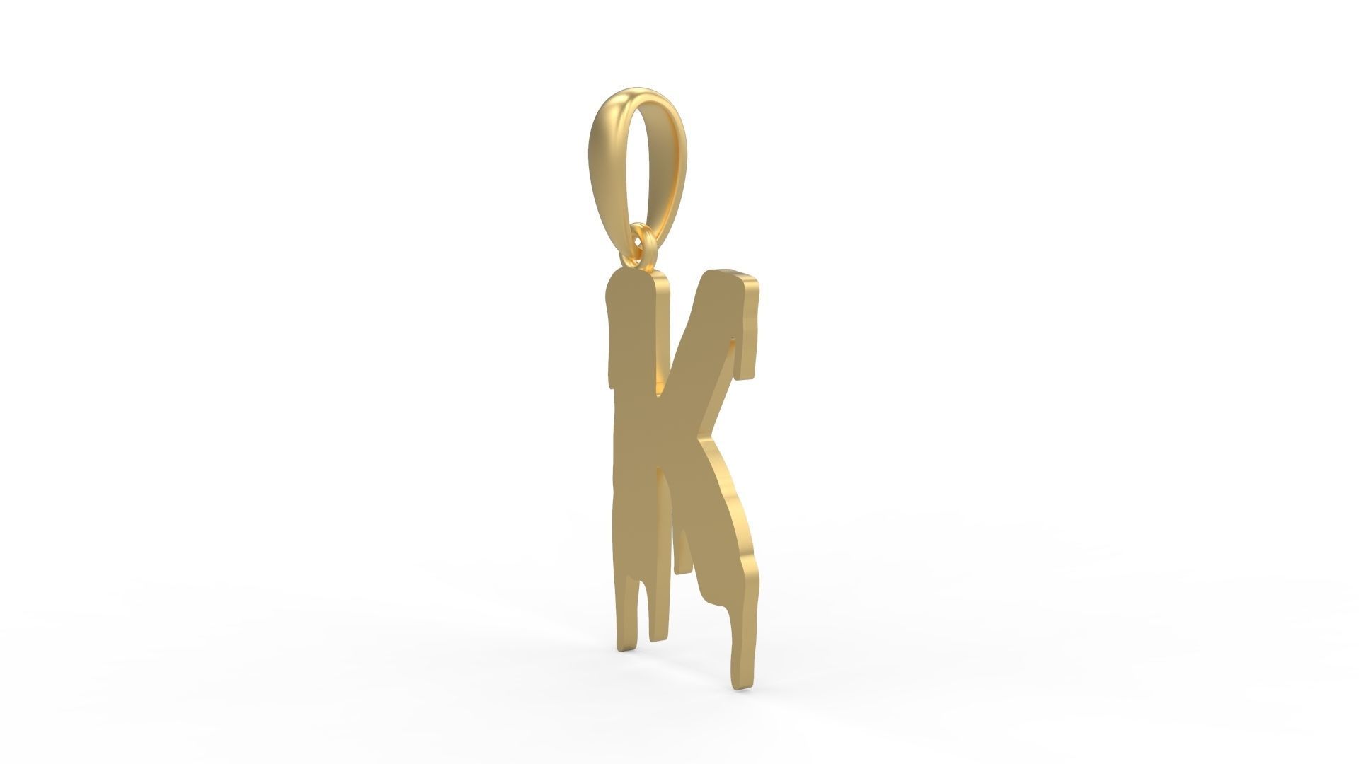 Initial Letters Pendant Melted Monster K 3D print model_1