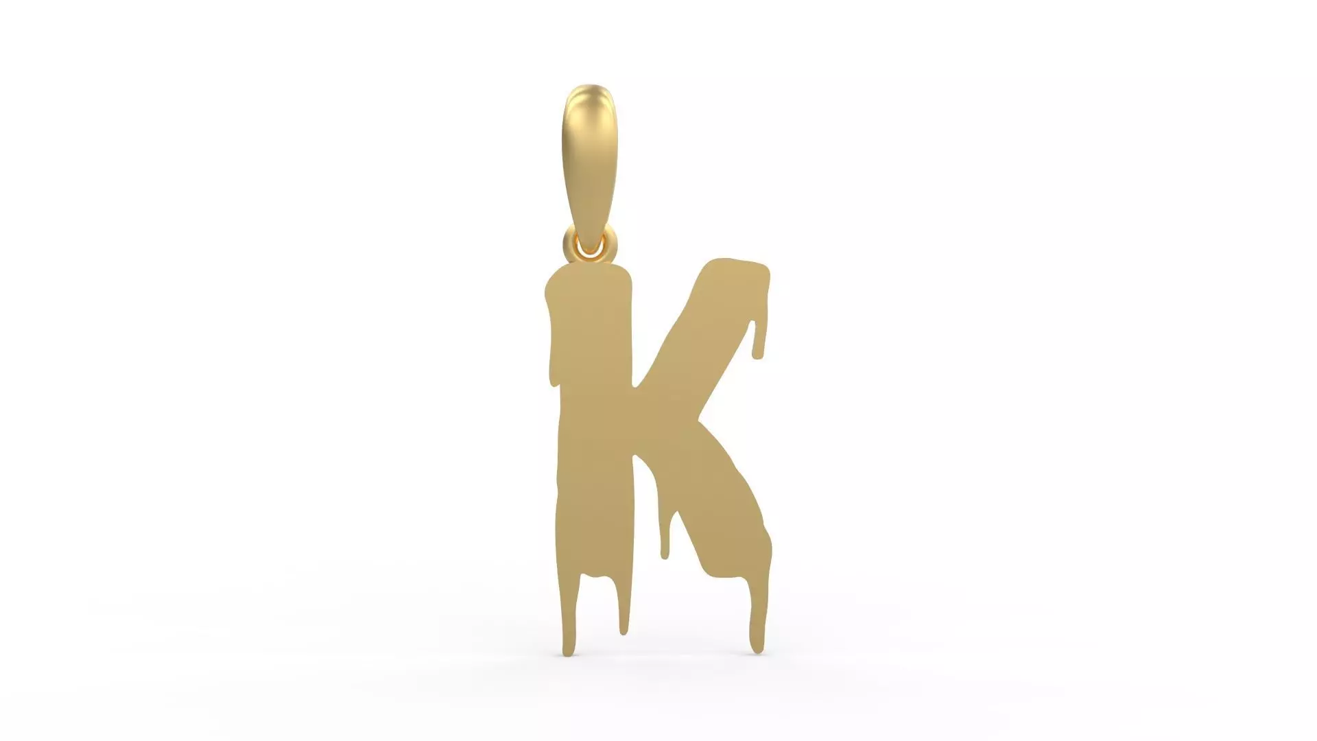 Initial Letters Pendant Melted Monster K 3D print model_0