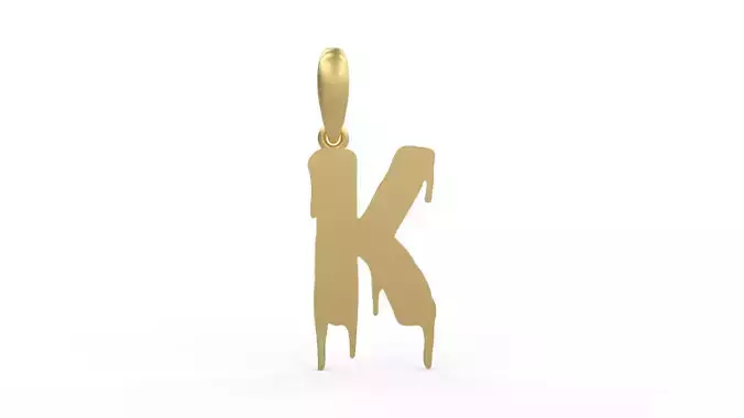 Initial Letters Pendant Melted Monster K 3D print model